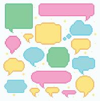 Pixel speech bubbles collection of various form and shape vector