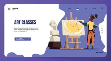 Artist workshop page. Sketch and clay character creation, cartoon drawing from clay sculpture, art class concept. Vector illustration