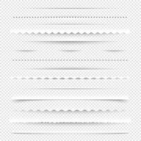 Horizontal dividers. Diagonal borders with holes and gaps for layout design, white stitch line elements. Vector isolated set