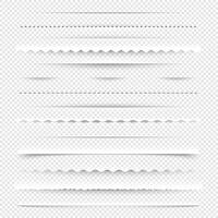 Horizontal dividers. Diagonal borders with holes and gaps for layout design, white stitch line elements. Vector isolated set