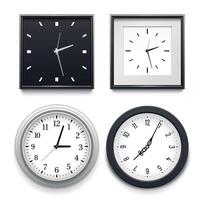 Realistic clock for wall interior, clock face collection vector
