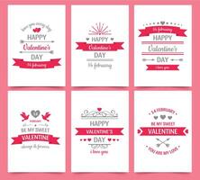 enamorado día Clásico saludo tarjeta para fiesta celebracion. texto con amor corazones para pareja, romántico deseos vector