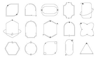 mínimo línea marcos sencillo geométrico contorno fronteras, mínimo decorativo lineal elementos. vector moderno Bauhaus línea marcos colección