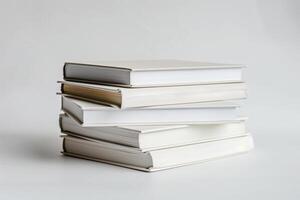 AI generated Stack of old empty books photo