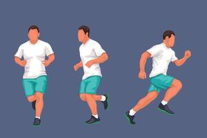 corriendo hombre en conjunto vector