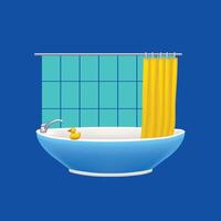 bathtube on blue background vector