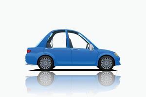 cartoon blue car vector