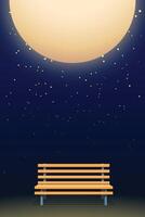 moon and bench vector