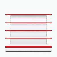 shelves with red front vector