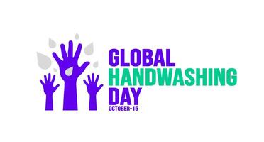 October is Global Handwashing Day background template. Holiday concept. background, banner, placard, card, and poster design template with text inscription and standard color. vector illustration.