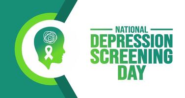 October is National Depression Screening Day background template. Holiday concept. background, banner, placard, card, and poster design template with text inscription and standard color. vector. vector