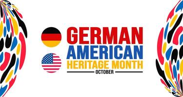 October is German American Heritage Month background template. Holiday concept. background, banner, placard, card, and poster design template with text inscription and standard color. vector