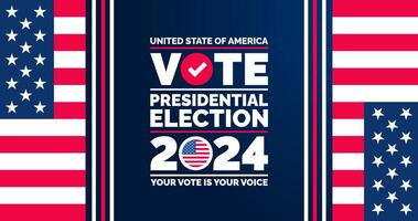 Presidential election 2024 background design template with USA flag. Vote in USA flag banner design. Election voting poster. president voting 2024. Political election 2024 campaign background. vector