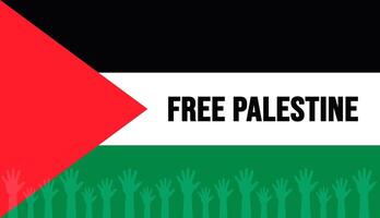 free Palestine typography concept background design template with Palestine national flag. vector