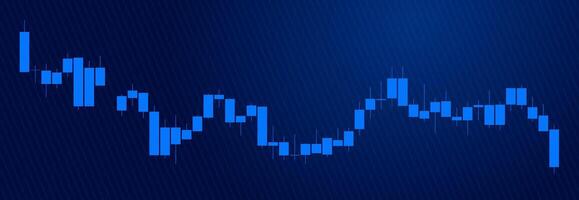 Trading of stock Chart blue technology Background template. trade Chart of forex, cryptocurrency, stock market and Binary option with Candles and indicators. Exchange buy sell in financial market. vector