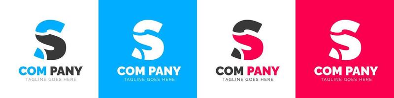 corporate modern business creative Minimal company Letter S logo icon vector design template set.