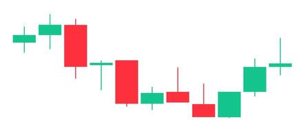 comercio de valores gráfico rojo y verde antecedentes modelo. comercio gráfico de divisas, criptomoneda, valores mercado y binario opción con velas y indicadores. intercambiar comprar vender en financiero mercado. vector