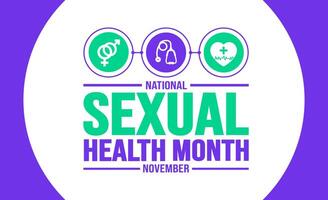 November is National Sexual Health Month background template. Holiday concept. background, banner, placard, card, and poster design template with text inscription and standard color. vector. vector