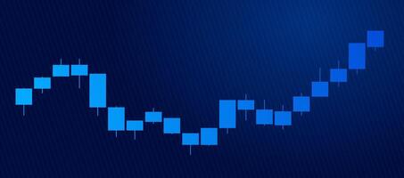 Trading of stock Chart blue technology Background template. trade Chart of forex, cryptocurrency, stock market and Binary option with Candles and indicators. Exchange buy sell in financial market. vector