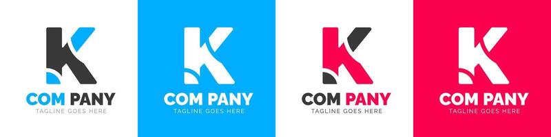 corporate modern business creative Minimal company Letter K logo icon vector design template set.