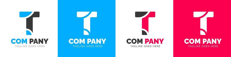 corporativo moderno negocio creativo mínimo empresa letra t logo icono vector diseño modelo colocar.