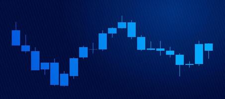 Trading of stock Chart blue technology Background template. trade Chart of forex, cryptocurrency, stock market and Binary option with Candles and indicators. Exchange buy sell in financial market. vector