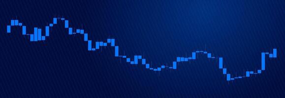 Trading of stock Chart blue technology Background template. trade Chart of forex, cryptocurrency, stock market and Binary option with Candles and indicators. Exchange buy sell in financial market. vector