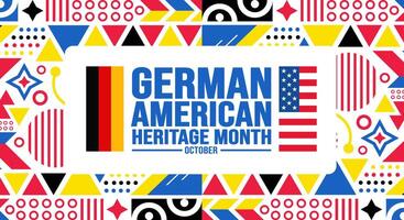 October is German American Heritage Month background template. Holiday concept. background, banner, placard, card, and poster design template with text inscription and standard color. vector