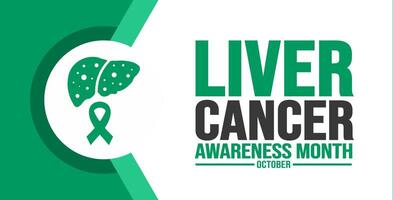 October is Liver Cancer Awareness Month background template use to background, banner, placard, card, and poster design. holiday concept with text inscription and standard color. vector illustration.