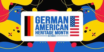 October is German American Heritage Month background template. Holiday concept. background, banner, placard, card, and poster design template with text inscription and standard color. vector