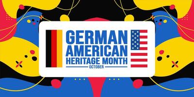 October is German American Heritage Month background template. Holiday concept. background, banner, placard, card, and poster design template with text inscription and standard color. vector