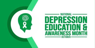 October is National Depression Education and Awareness Month background template use to background, banner, placard, card, and poster design. holiday concept with text inscription and standard color. vector