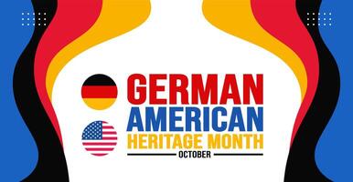 October is German American Heritage Month background template. Holiday concept. background, banner, placard, card, and poster design template with text inscription and standard color. vector