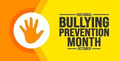 October is National Bullying Prevention Month background template use to background, banner, placard, card, and poster design. holiday concept with text inscription and standard color. vector