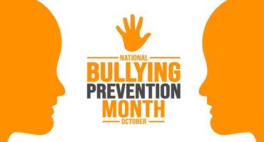 October is National Bullying Prevention Month background template use to background, banner, placard, card, and poster design. holiday concept with text inscription and standard color. vector