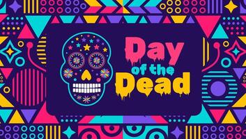 Day of the dead, Dia de los muertos, Dia de Muertos colorful Mexican skull pattern background design template. traditional Mexican holiday poster, party flyer, greeting card, banner and background. vector