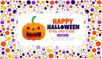 31 October happy Halloween pattern background design with pumpkins. use to background, banner, placard, party invitation card, book cover and poster design template. vector