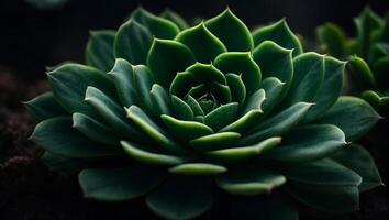 AI generated Green Succulent Plant Cinematic Photo Wallpaper