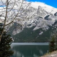Lake Minnewanka Scenery In Banff National Park, Alberta, Canada photo