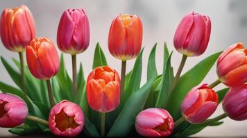 ai generado foto de floral tulipán flores acuarela. ai generado