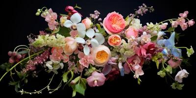 AI generated Beautiful colorful mixed flower bouquet photo