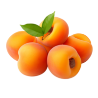 AI generated Collection of fresh apricots isolated transparent background png