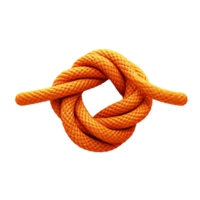 ai generiert Nelke Anhängerkupplung Knoten auf Orange Seil isoliert auf transparent Hintergrund png