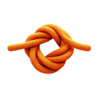 AI generated Clove hitch knot on orange rope isolated on transparent background png