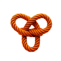 AI generated Clove hitch knot on orange rope isolated on transparent background png