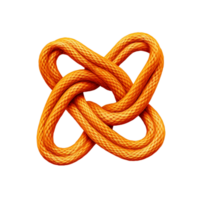 AI generated Clove hitch knot on orange rope isolated on transparent background png