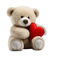 AI generated A teddy bear holding a heart png