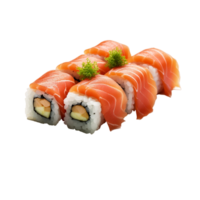 ai generiert Sushi Rollen mit Garnele rollen Kalifornien Avocado japanisch Essen gesund png