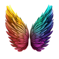 AI generated The wings of the rainbow rainbow wings png