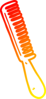 warm gradient line drawing of a cartoon comb png